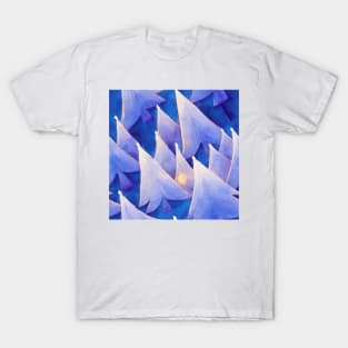 Watercolor Blue and White Christmas Trees T-Shirt